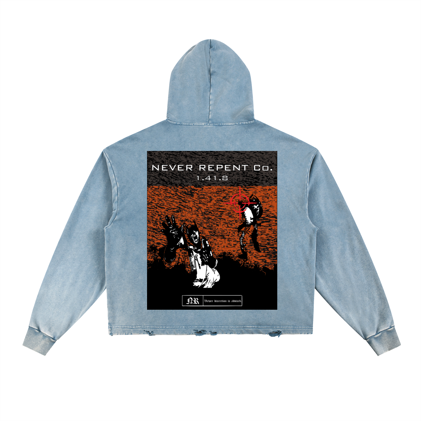 Vintage Frayed Hoodie - 'Hellfire'