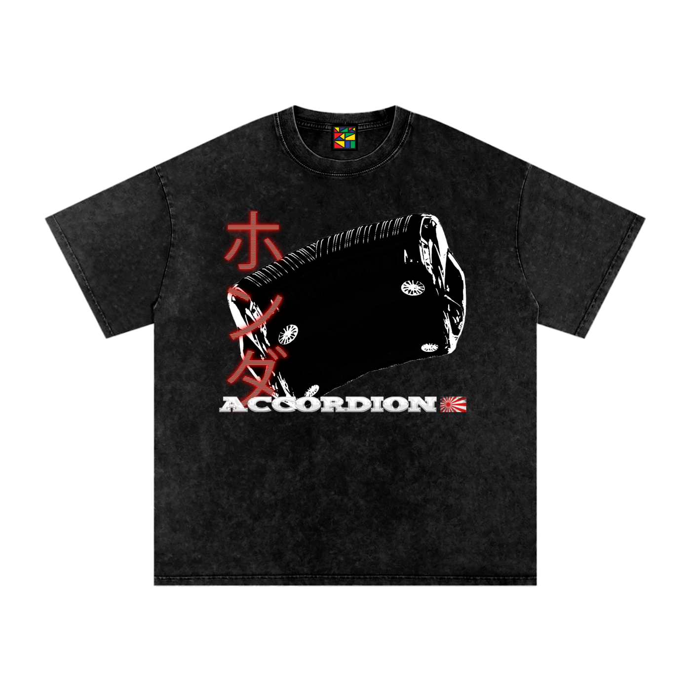 'Accordion' Snow Washed Oversized Tee