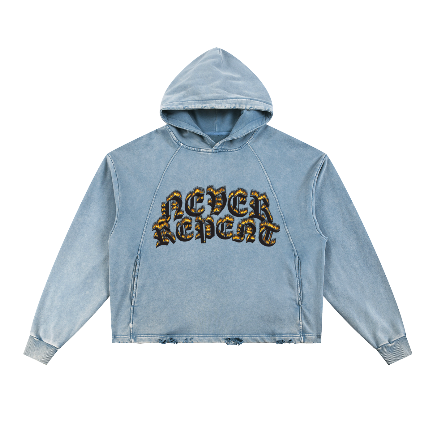 Vintage Frayed Hoodie - 'Hellfire'