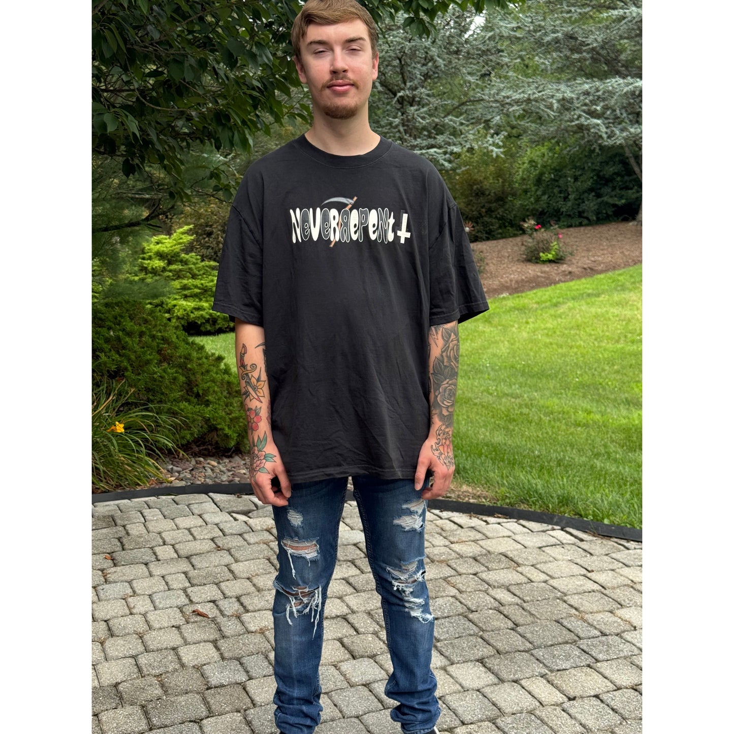 Oversized Faded Tee- “Eat a FranK”