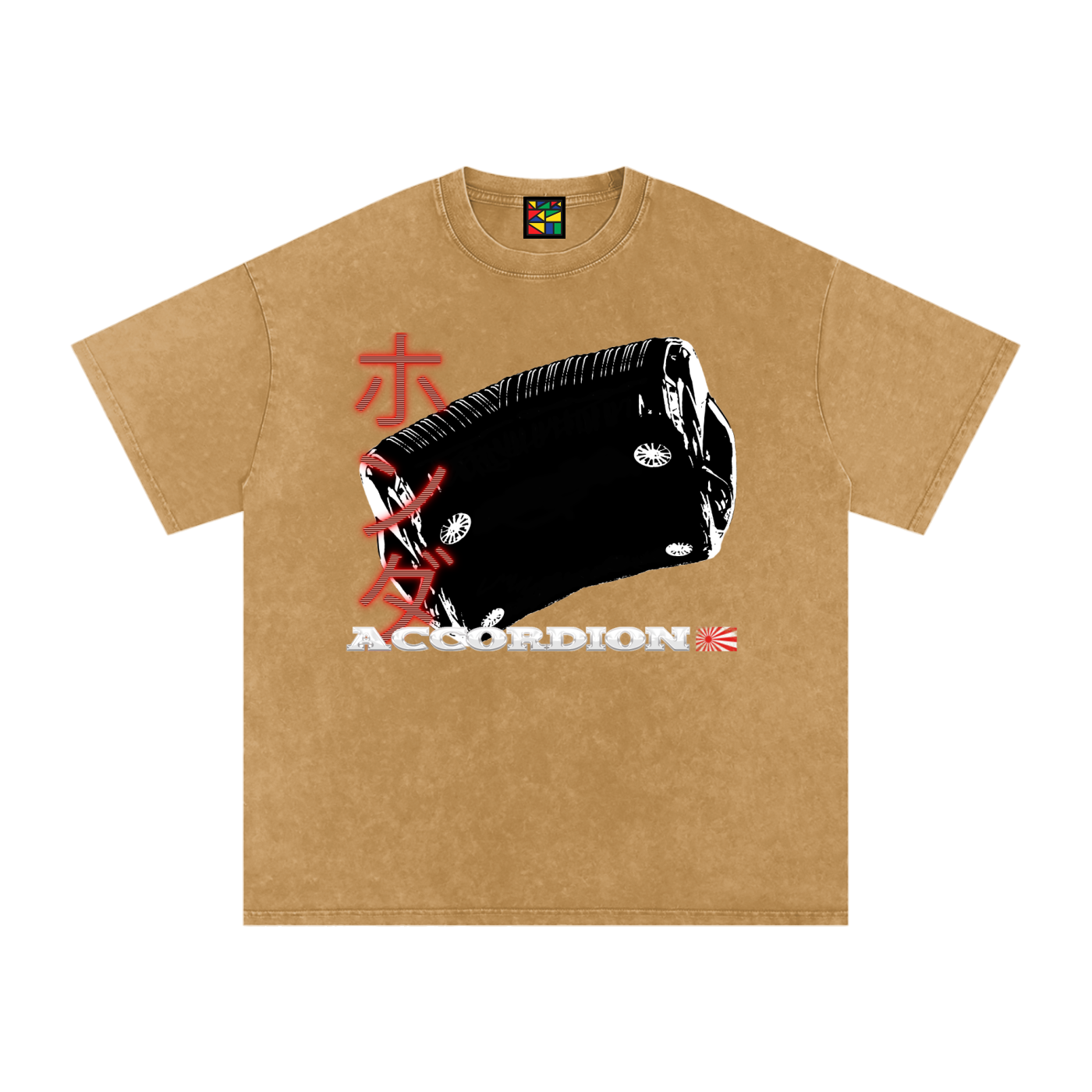 'Accordion' Snow Washed Oversized Tee
