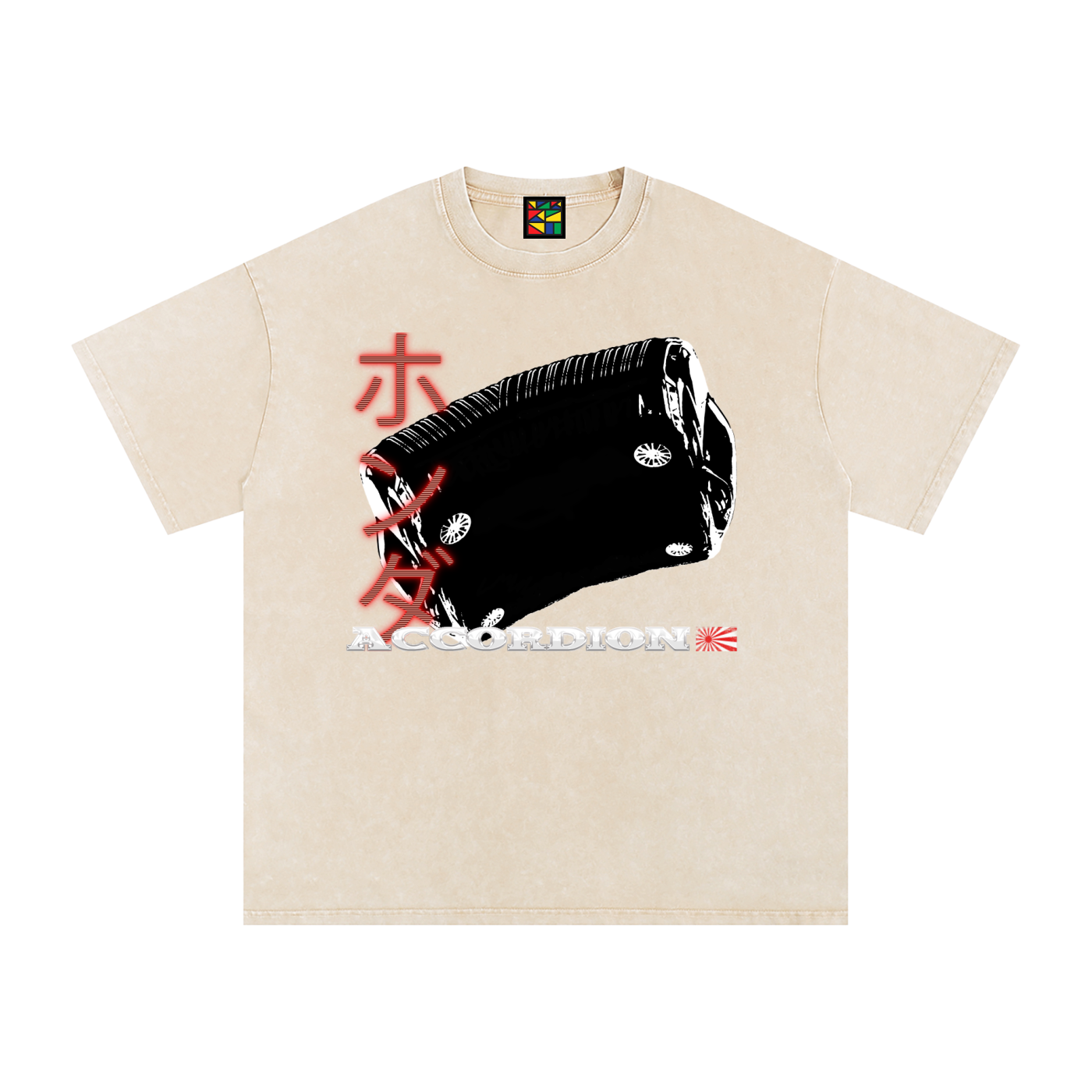'Accordion' Snow Washed Oversized Tee
