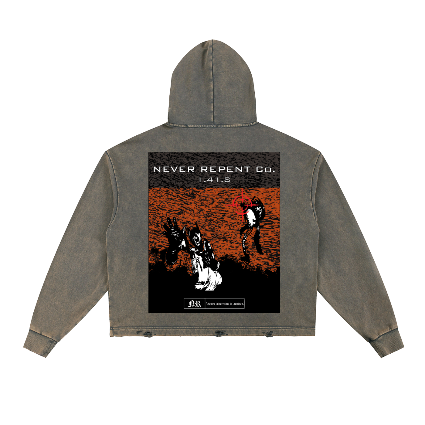 Vintage Frayed Hoodie - 'Hellfire'