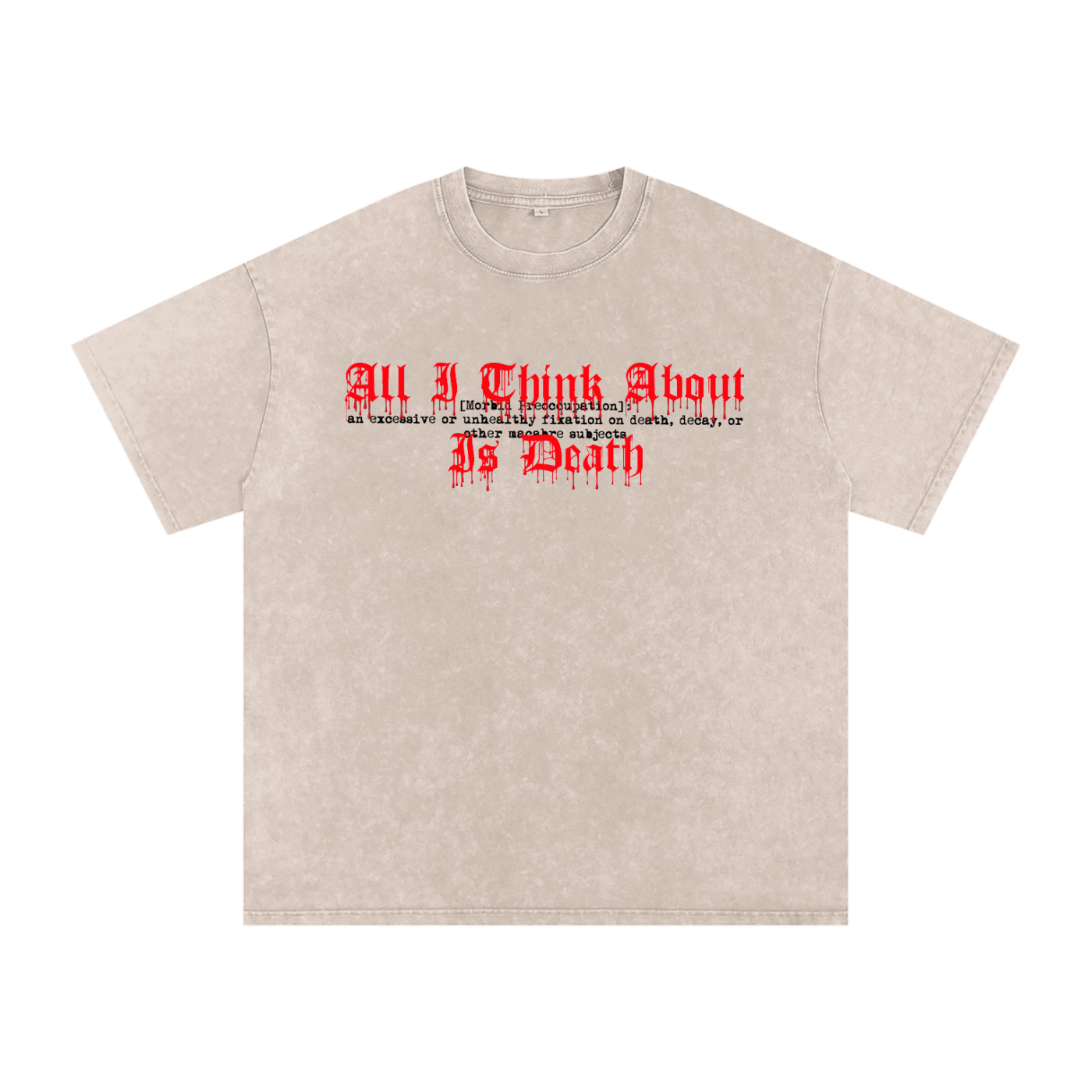 Oversized Snow-Washed Tee - 'A.I.T.A.I.D.'