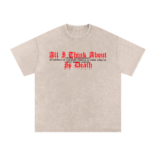 Oversized Snow-Washed Tee - 'A.I.T.A.I.D.'