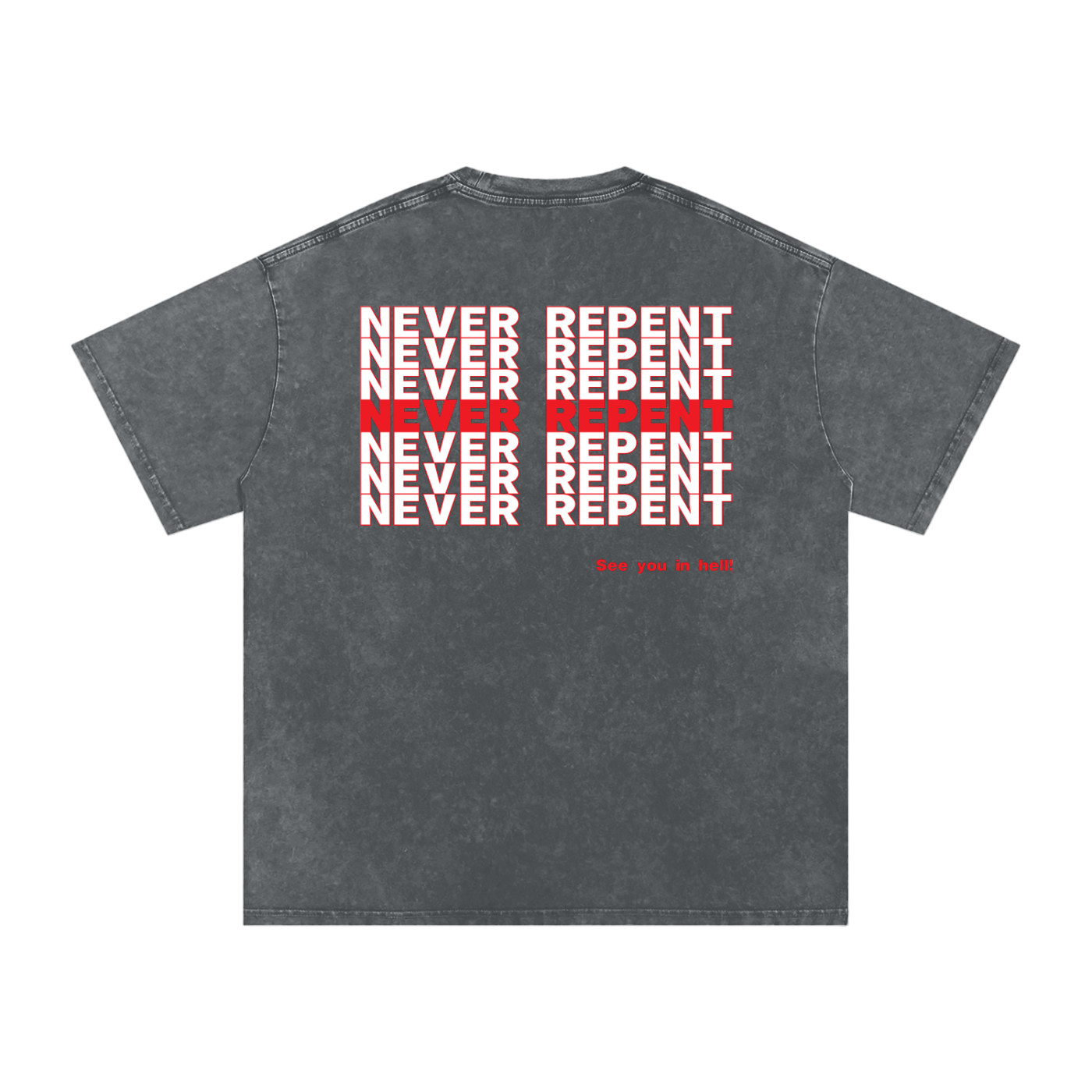 Oversized Snow-Washed Tee - 'A.I.T.A.I.D.'