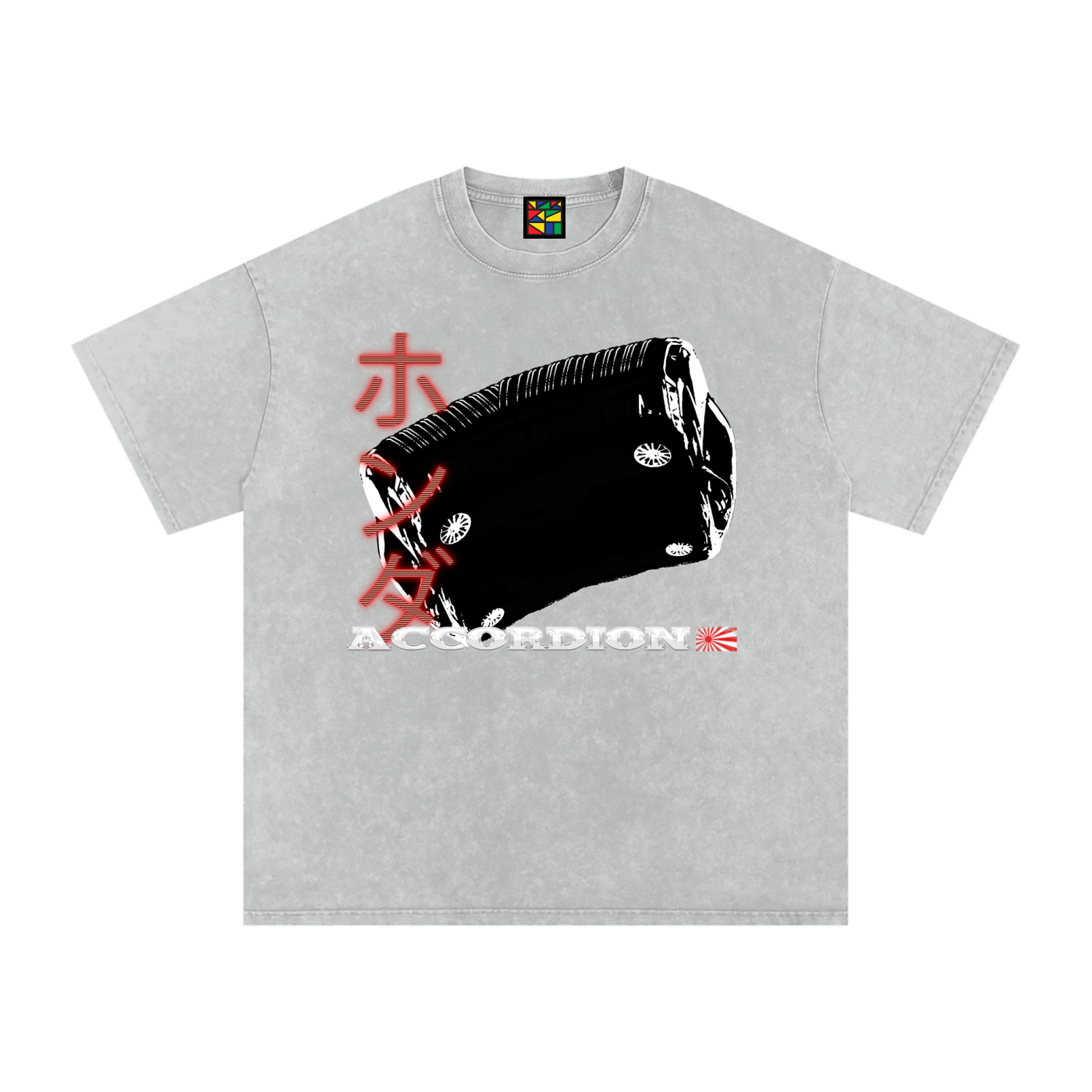 'Accordion' Snow Washed Oversized Tee
