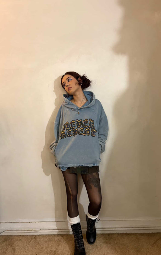 Vintage Frayed Hoodie - 'Hellfire'