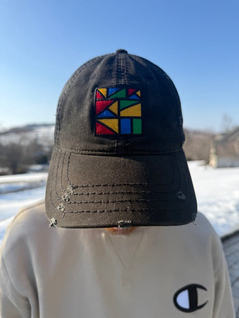 Distressed Dad Hat- 'Stained Glass Logo'